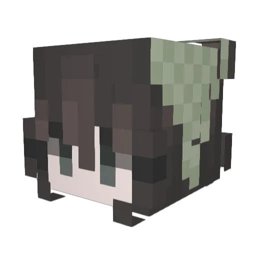 cristallineee Minecraft avatar head, 3D render