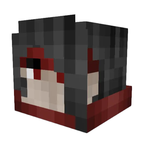 cristate Minecraft avatar head, 3D render