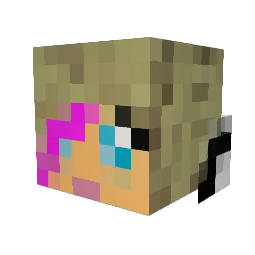croft02 Minecraft avatar head, 3D render