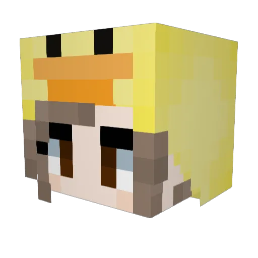 croissis Minecraft avatar head, 3D render