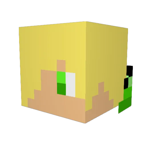 cropter Minecraft avatar head, 3D render