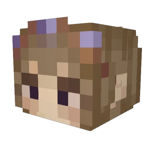 crossbald Minecraft avatar head, 3D render