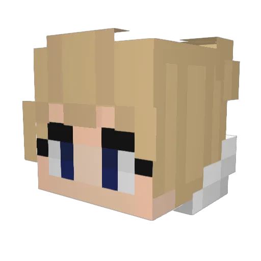 crosscape Minecraft avatar head, 3D render