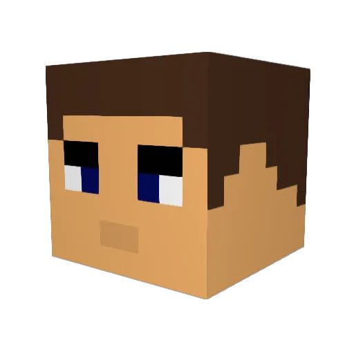 crossframes Minecraft avatar head, 3D render