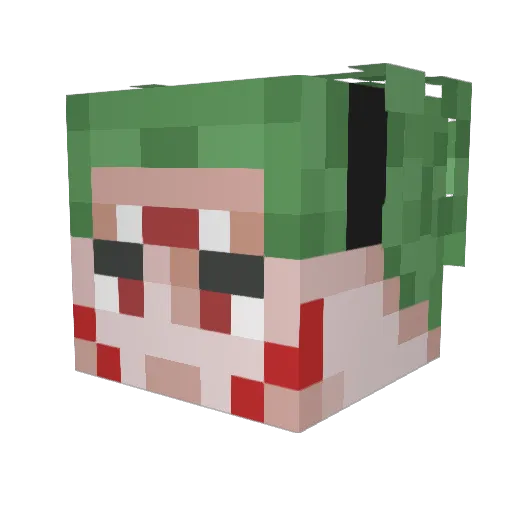 crossyelvori Minecraft avatar head, 3D render