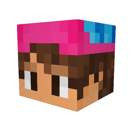 croustisation Minecraft avatar head, 3D render