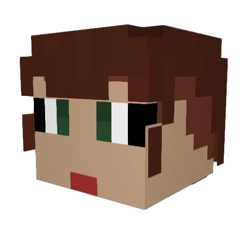 crovvo Minecraft avatar head, 3D render