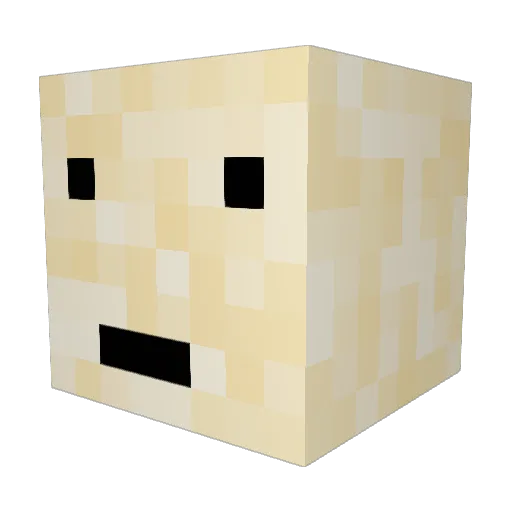 crowd042upbeat Minecraft avatar head, 3D render