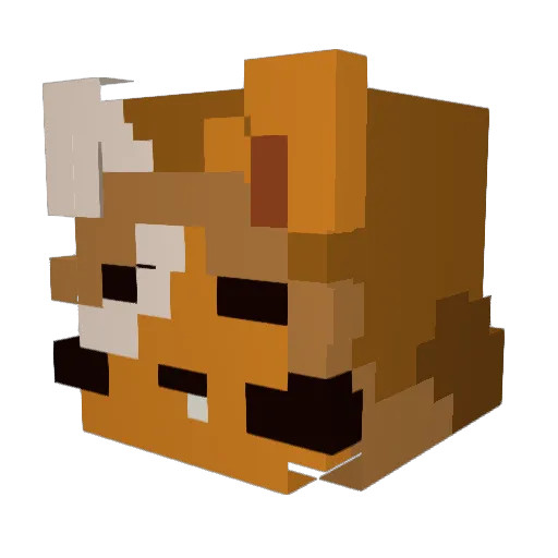 crowgato Minecraft avatar head, 3D render