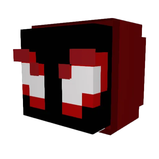 crowing_ Minecraft avatar head, 3D render