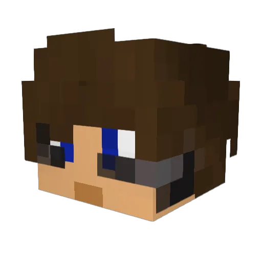crowxin Minecraft avatar head, 3D render