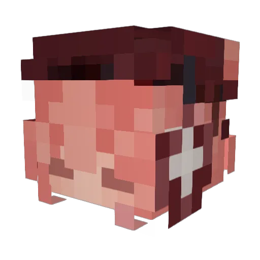 croxifix Minecraft avatar head, 3D render