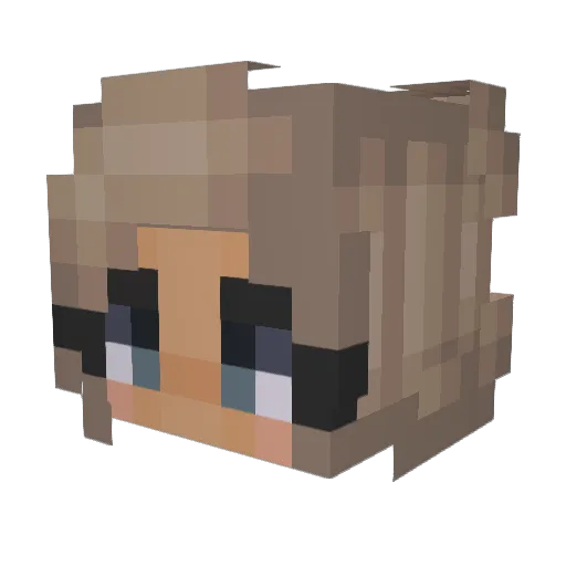 crqstal Minecraft avatar head, 3D render