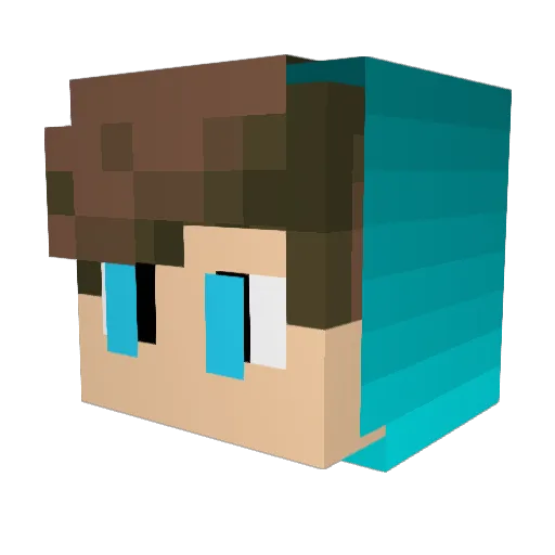 crqy Minecraft avatar head, 3D render