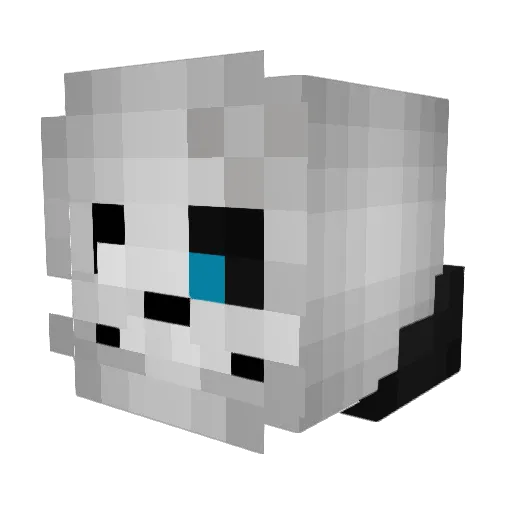 cruell_ Minecraft avatar head, 3D render