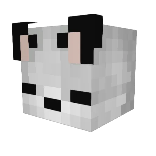 cruffled Minecraft avatar head, 3D render