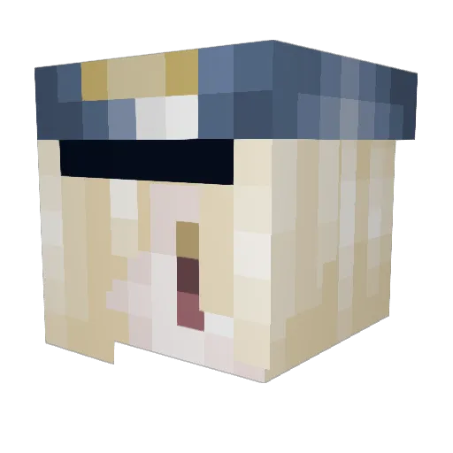 cruluxian Minecraft avatar head, 3D render