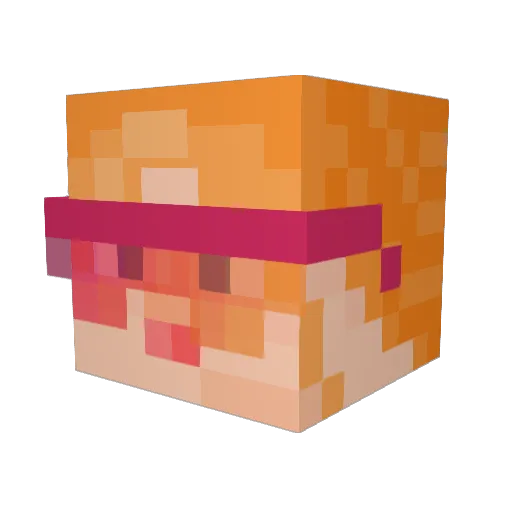 crumpledsketch Minecraft avatar head, 3D render