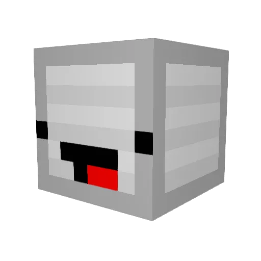 crunchyvhs Minecraft avatar head, 3D render