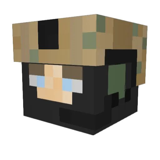 crustycreamer Minecraft avatar head, 3D render