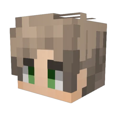 crwe Minecraft avatar head, 3D render