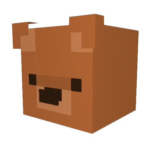crxzyLELE Minecraft avatar head, 3D render