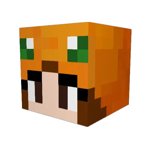 cryingwolve Minecraft avatar head, 3D render