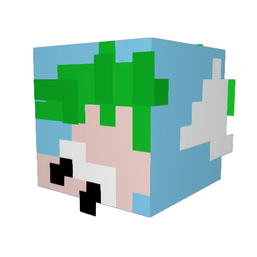 cryptic_message Minecraft avatar head, 3D render