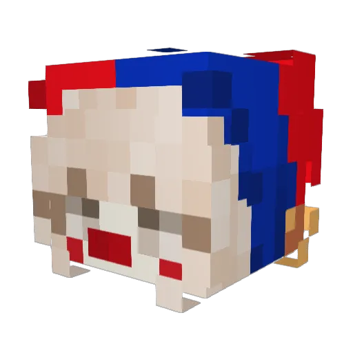 cryptophobia Minecraft avatar head, 3D render
