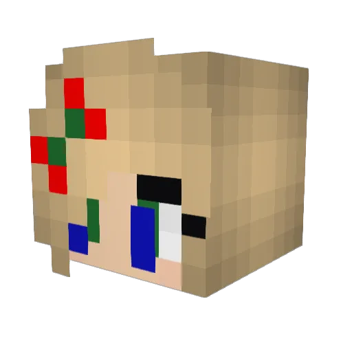 crystal_Meg Minecraft avatar head, 3D render