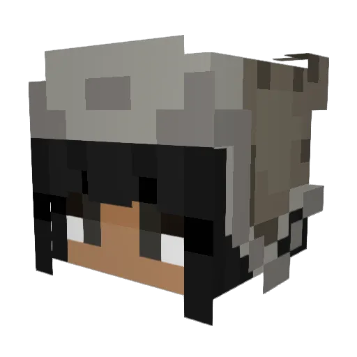 crystalmeww Minecraft avatar head, 3D render