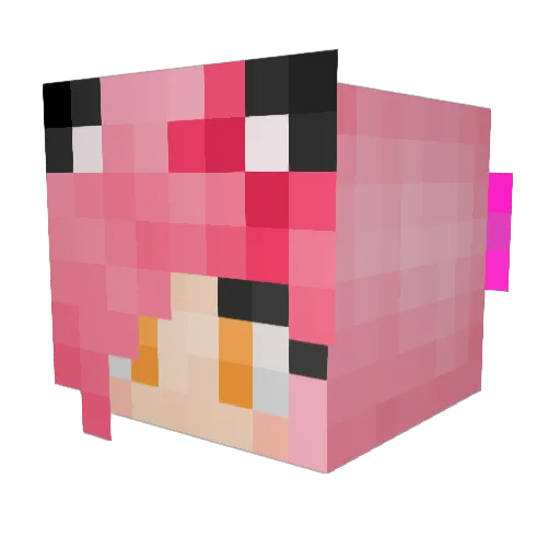 crystalrcses Minecraft avatar head, 3D render