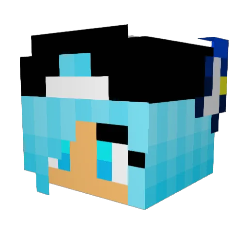 crystalwolf15 Minecraft avatar head, 3D render