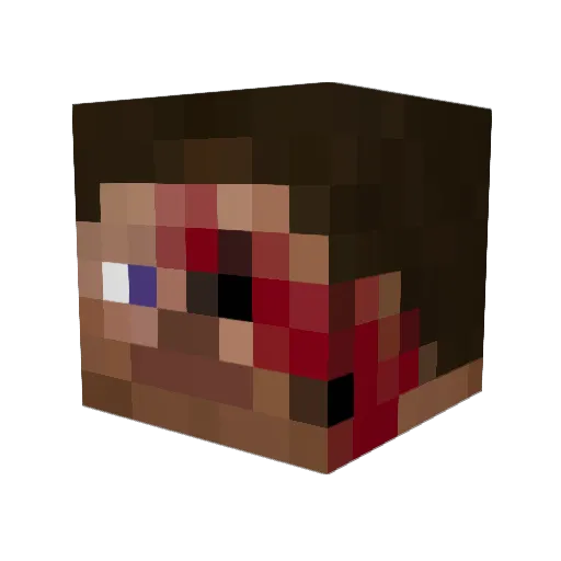 crzycrt Minecraft avatar head, 3D render