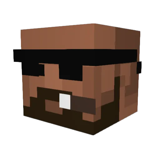 csklar Minecraft avatar head, 3D render