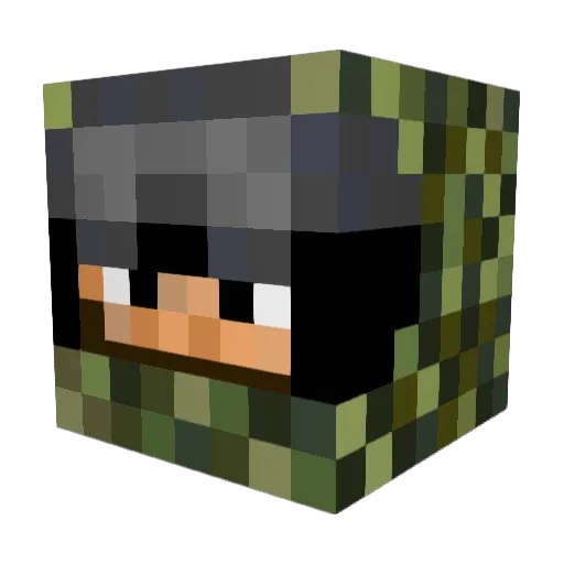csphoto Minecraft avatar head, 3D render