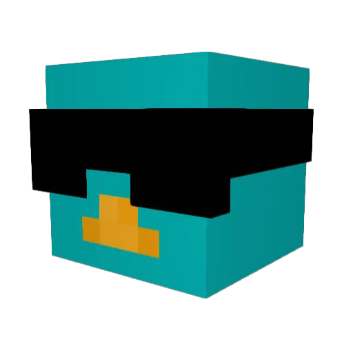 cthereal Minecraft avatar head, 3D render
