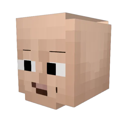 ctnMC Minecraft avatar head, 3D render