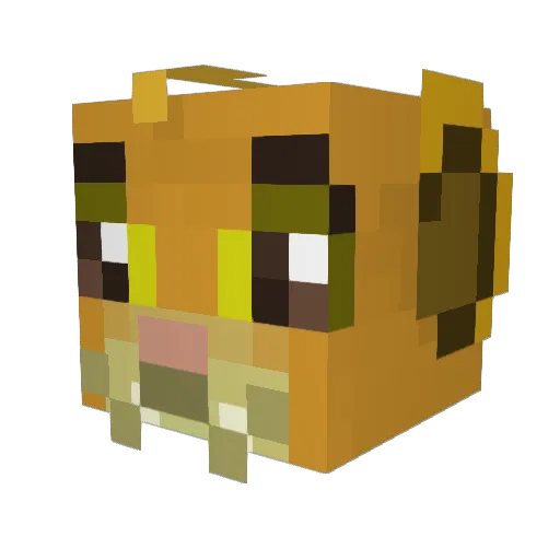 cub_simba Minecraft avatar head, 3D render