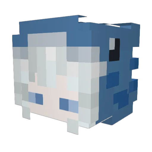 cubeSJB Minecraft avatar head, 3D render