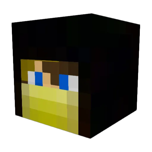 cubeflame Minecraft avatar head, 3D render