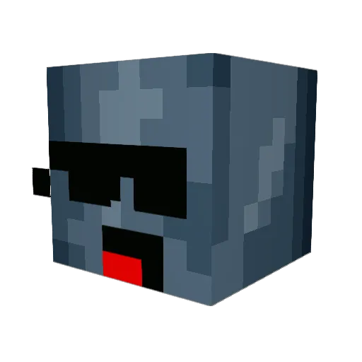 cubeysquid Minecraft avatar head, 3D render