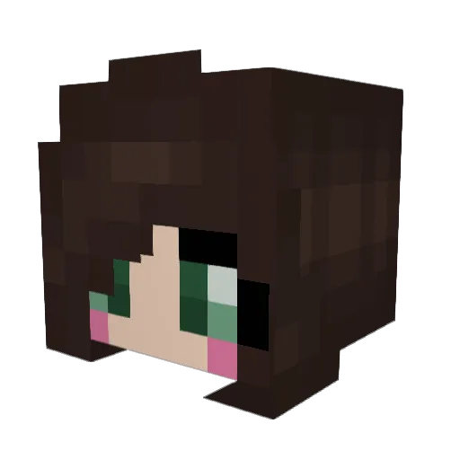 cuboid_heart Minecraft avatar head, 3D render