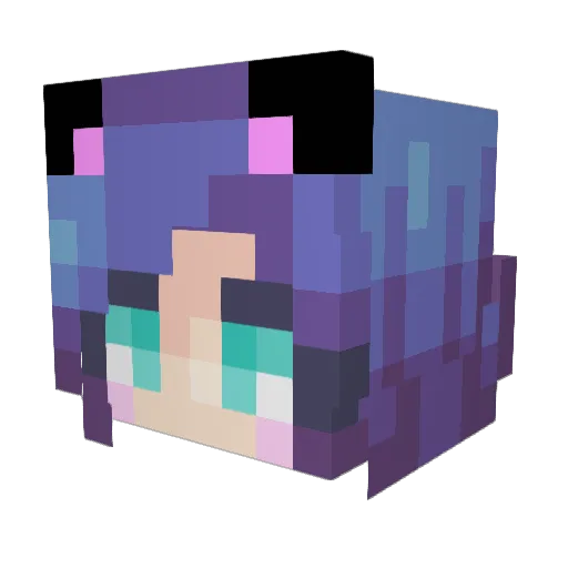 cuddlypuf Minecraft avatar head, 3D render