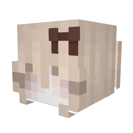 cudsie Minecraft avatar head, 3D render