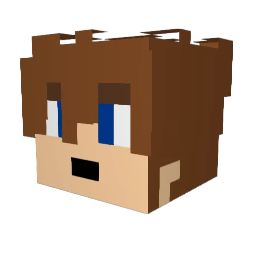 cuefer Minecraft avatar head, 3D render