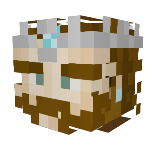 cuernos Minecraft avatar head, 3D render