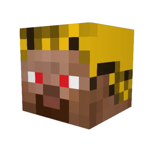 cumsum Minecraft avatar head, 3D render