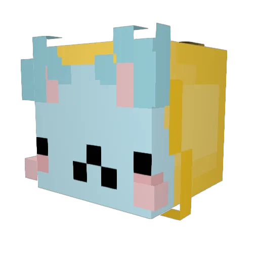 cupiwd Minecraft avatar head, 3D render