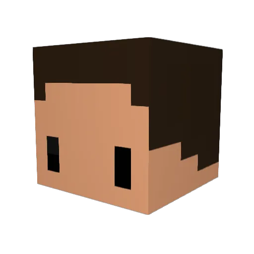 curant Minecraft avatar head, 3D render